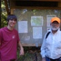 Oct 2011: Eagle Scout Andy Mun and Jim Lindsey at the Deerfield Road Town Forest kiosk